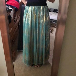 Teal and gold shimmer Lularoe Lucy